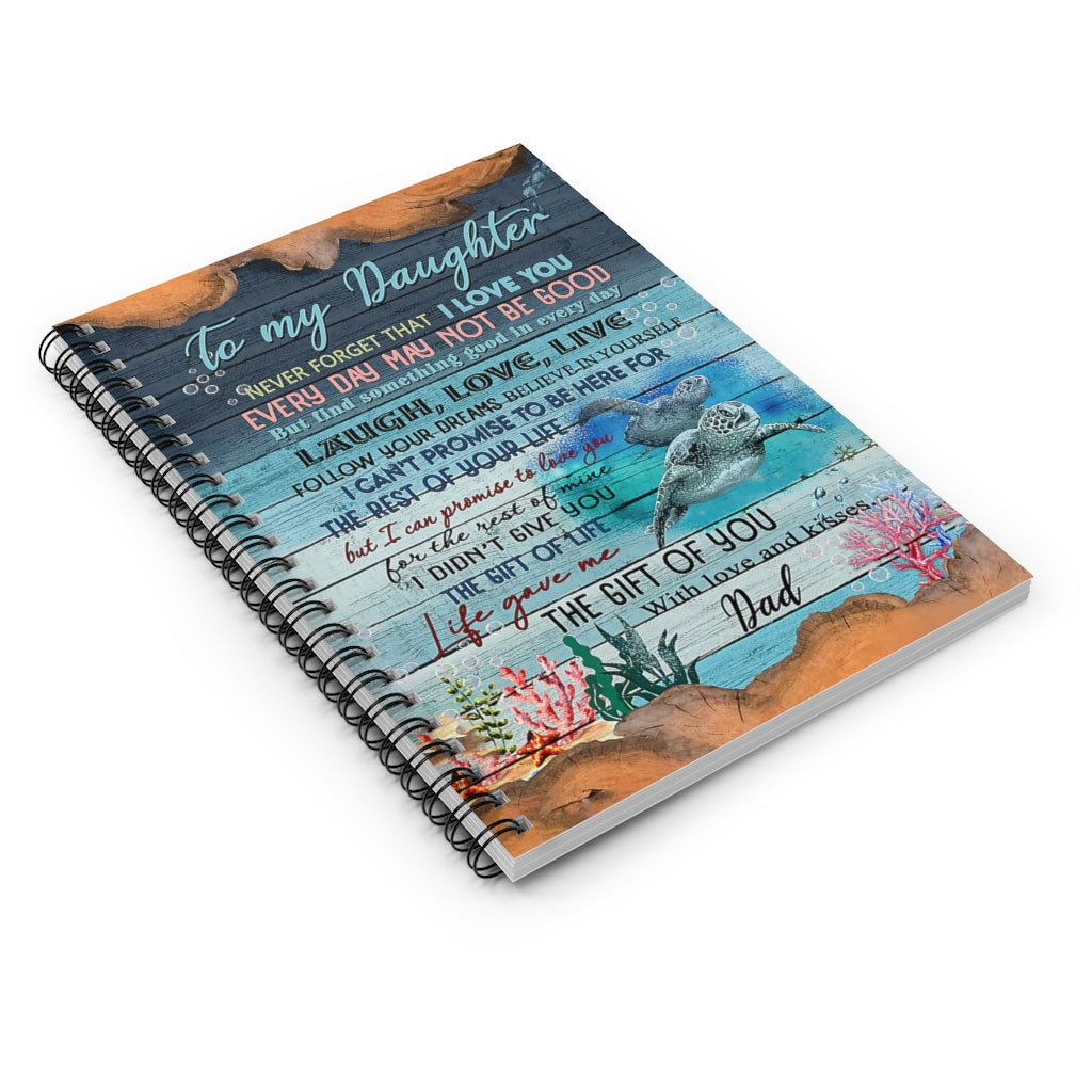 Spiral Notebook TO MY DAUGHTER I LOVE YOU TURTLE PRINT POSTER WALL ART HOME DECOR-gigapixel