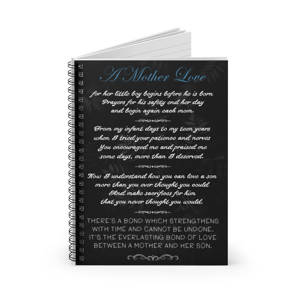 Spiral Notebook A Mother love for her little boy begins before he is born Mother Day Gift Ideas Personalised Notebook