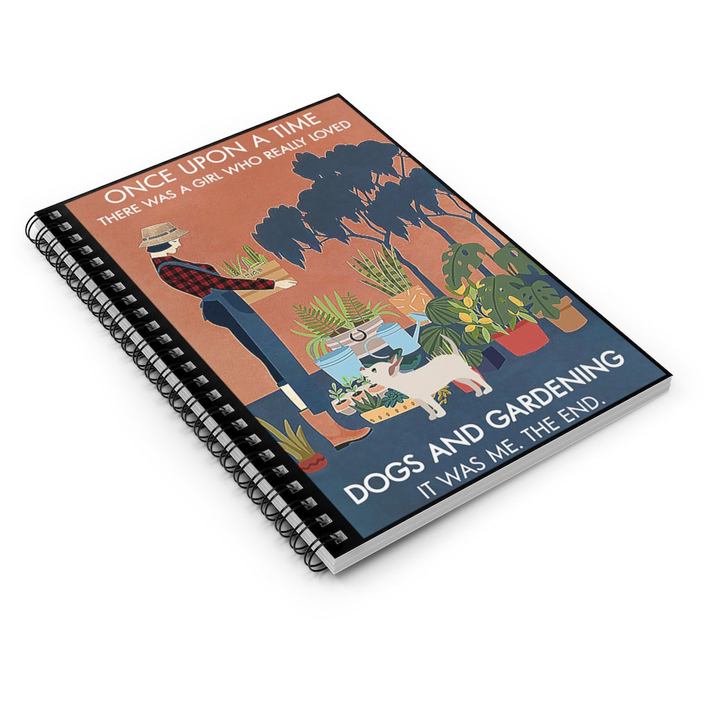 Spiral Notebook Vintage Once Upon A Time Dog Gardening Smart Notebook Inspirational to My Positive Notebook