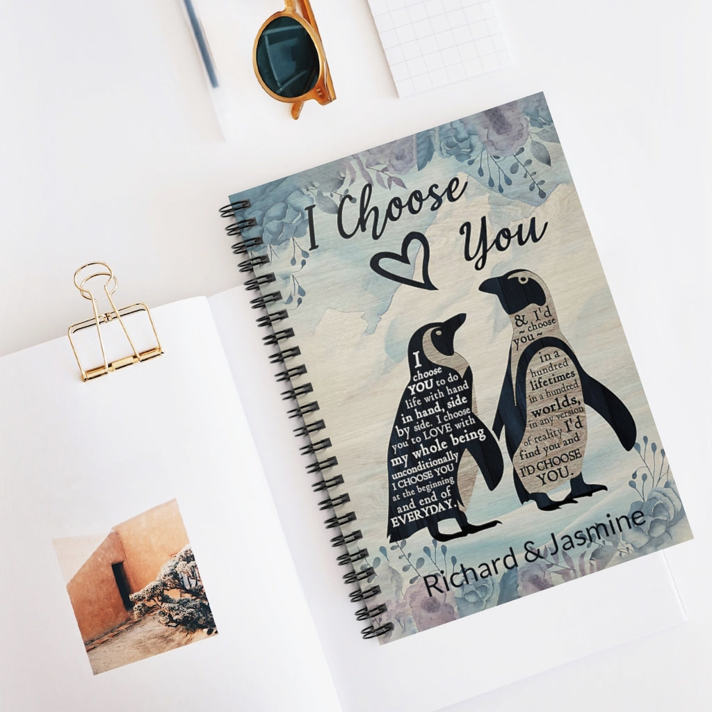 Spiral Notebook Personalized Penguin I Choose You Premium Gift Family Awesome On Birthday Vintage Signs Gifts Baby Journal Keepsake Spiral Notebook Smart Notebook