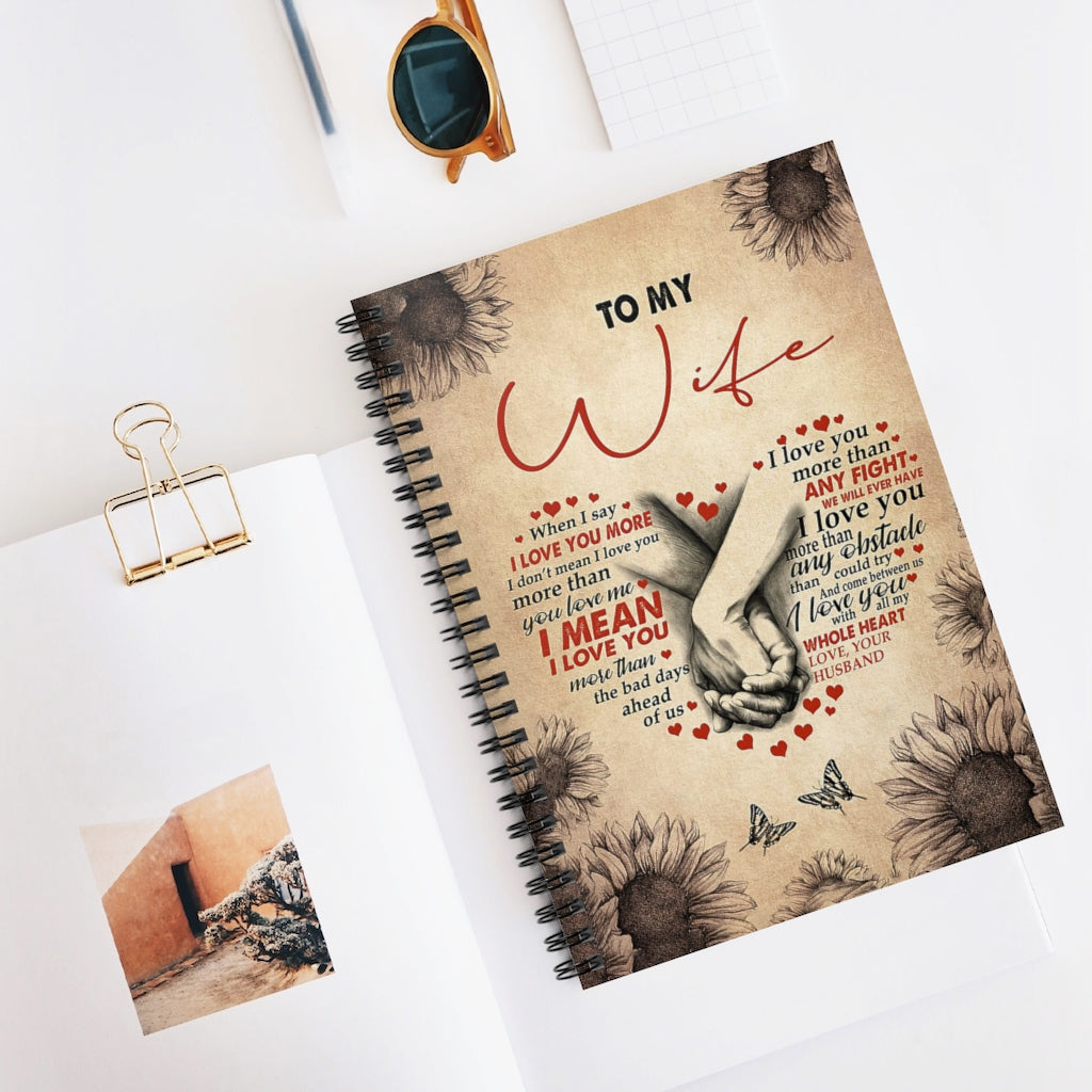 Spiral Notebook TO MY WIFE SUNFLOWER - PRINT POSTER WALL ART HOME DECOR-gigapixel