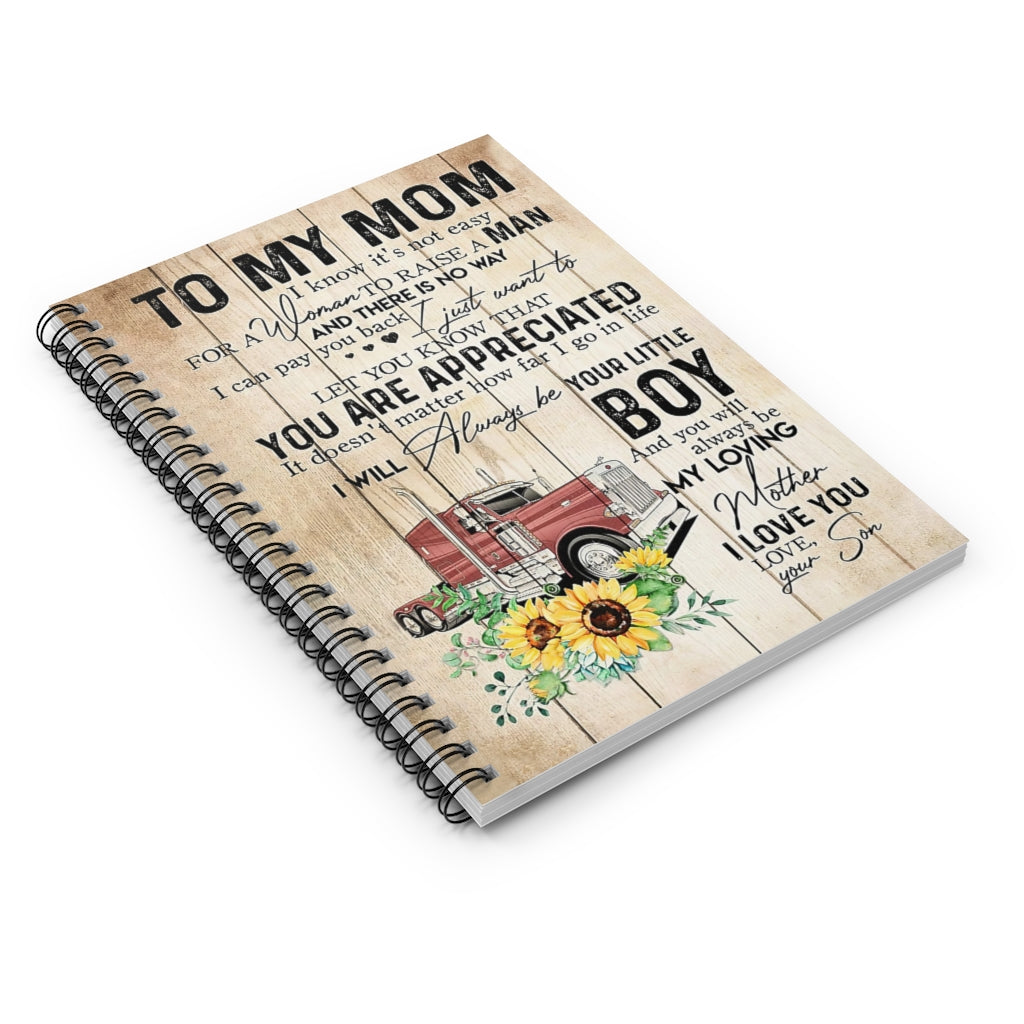 Spiral Notebook TO MY MOM I LOVE YOU RED TRUCK AND SUNFLOWER-gigapixel