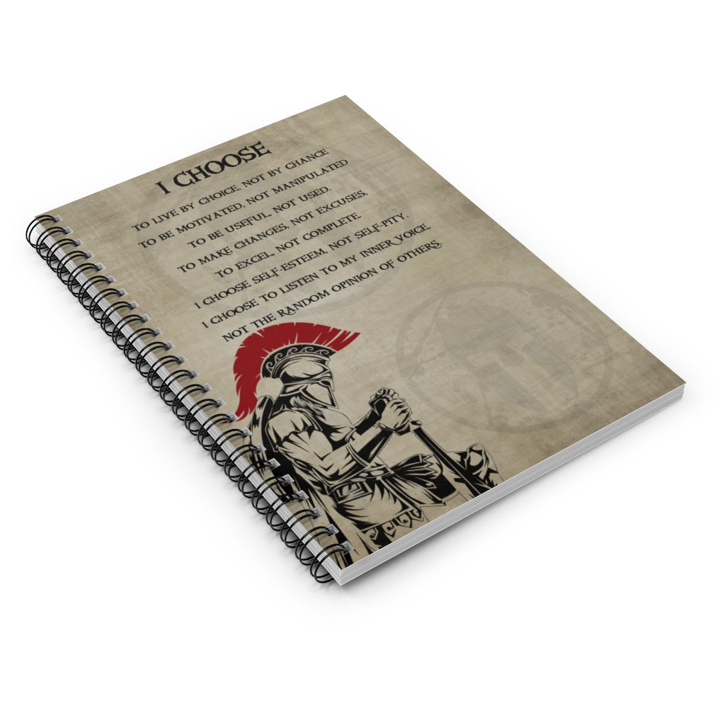 Spiral Notebook - Ruled Line I Choose - English - Aikido Family Friend Gift Unisex, Perfect Happy Birthday Gift Stationery Gift Personalized Notebook