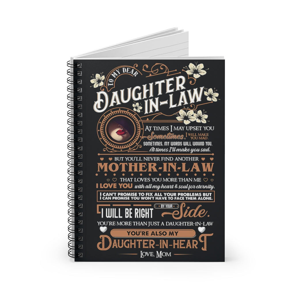 Spiral Notebook To My Dear Daughter In law I Will Be Right By Your Side Subject Notebooks Baby Journal Keepsake Spiral Notebook Gift On Birthday