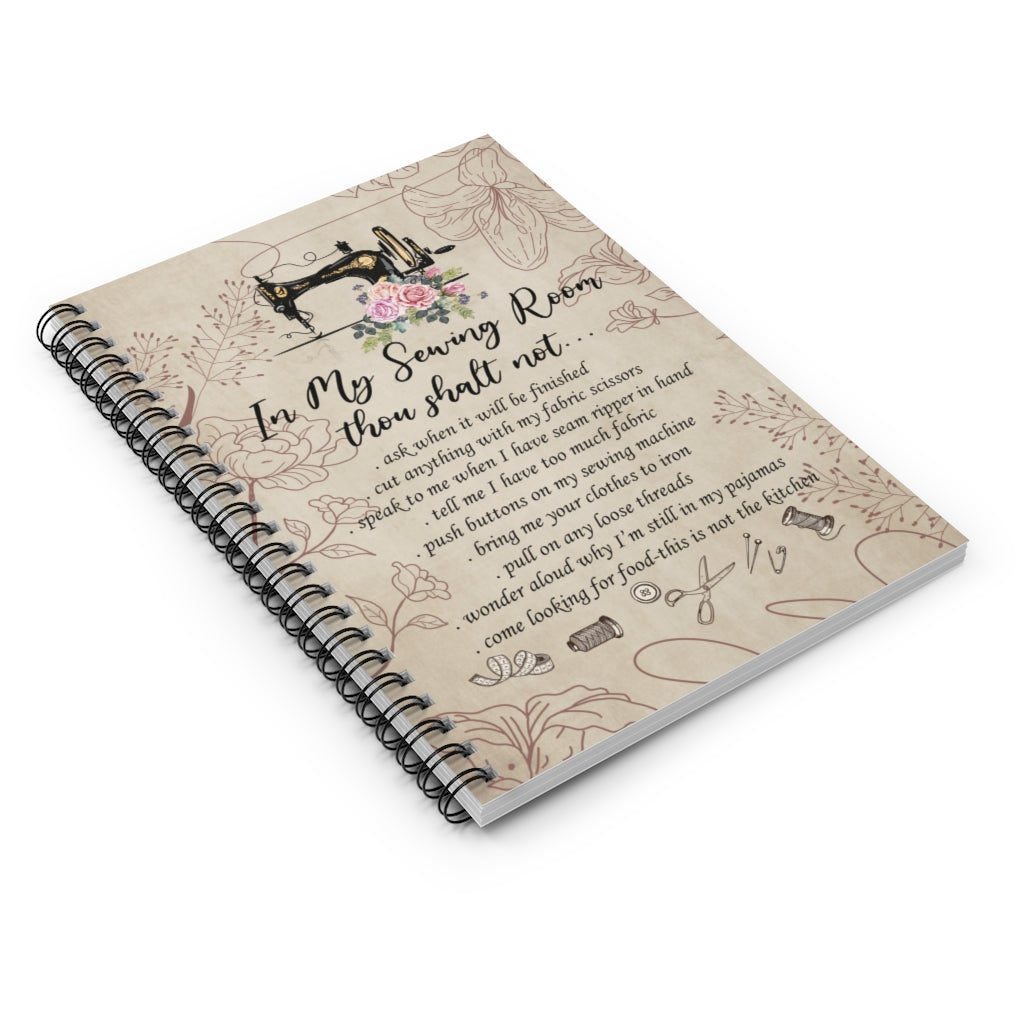 Spiral Notebook - Ruled Line to My Wife Poster in This Sewing Room Thou Shalt Not Quotes Sign Sewing Rules Saying Wall Art No Frame Poster Woman Bedroom, Kitchen and Living Room Decor, Birthday, Chirstmas Gifts for Wife