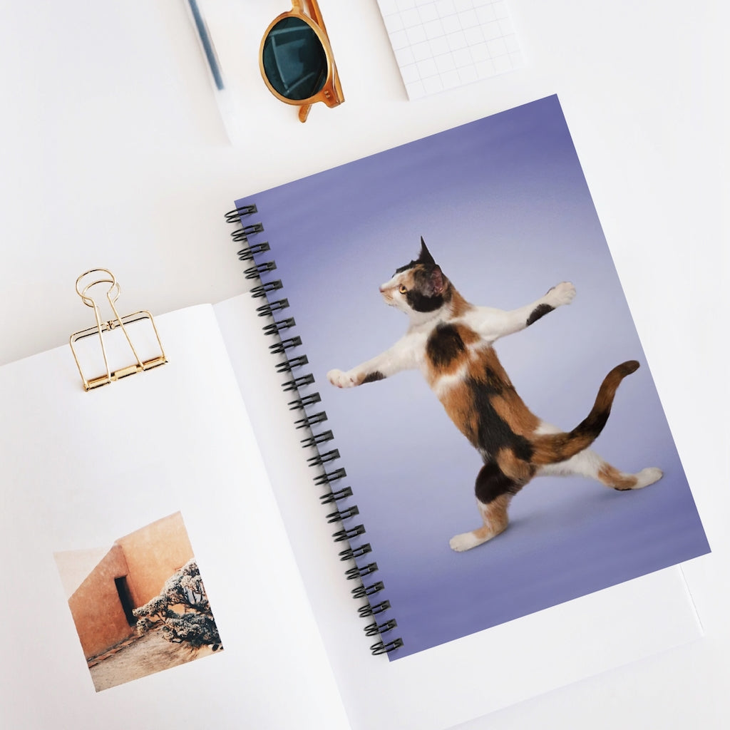 Spiral Notebook Yoga Pose Calico Cat Subject Notebooks Baby Journal Keepsake Spiral Notebook