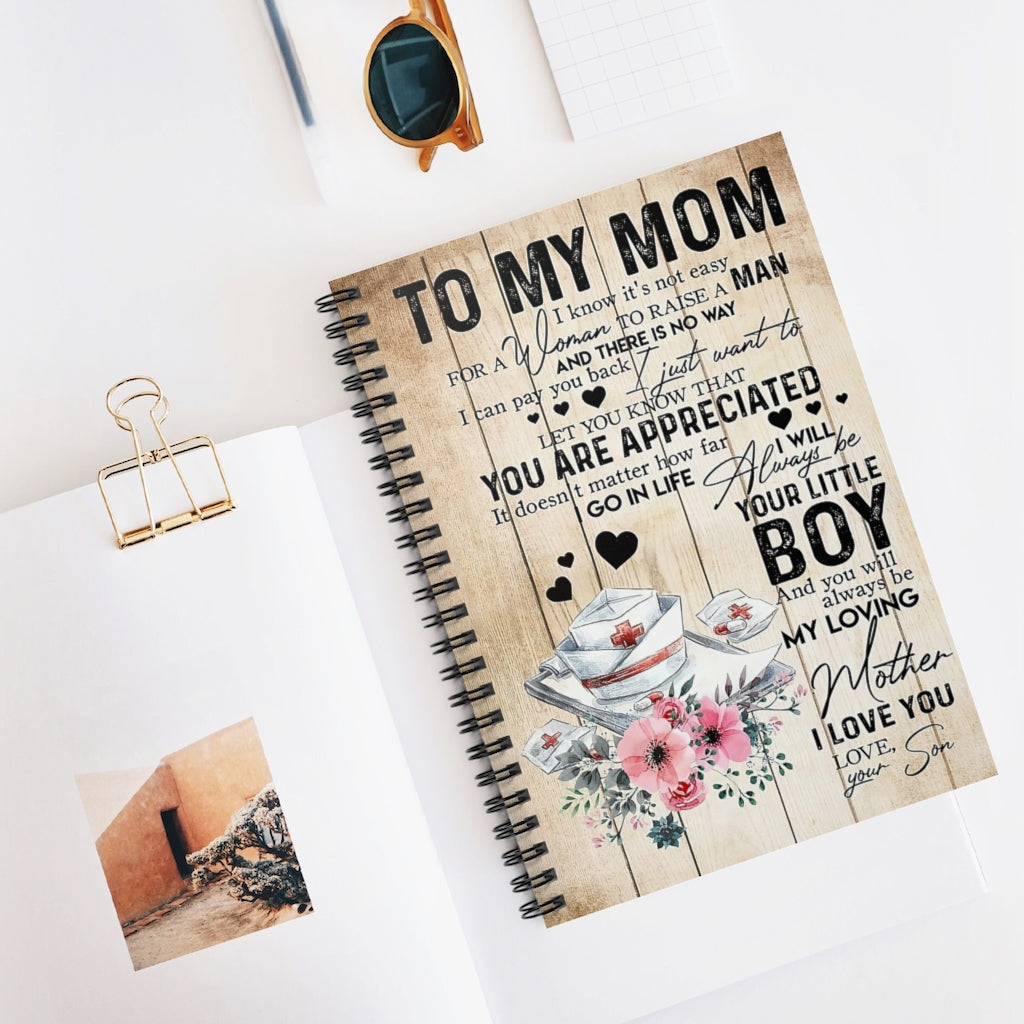 Spiral Notebook TO MY MOM FROM SON NURSING MOM PRINT POSTER WALL ART HOME DECOR BEST MOTHER'S DAY GIFT-gigapixel