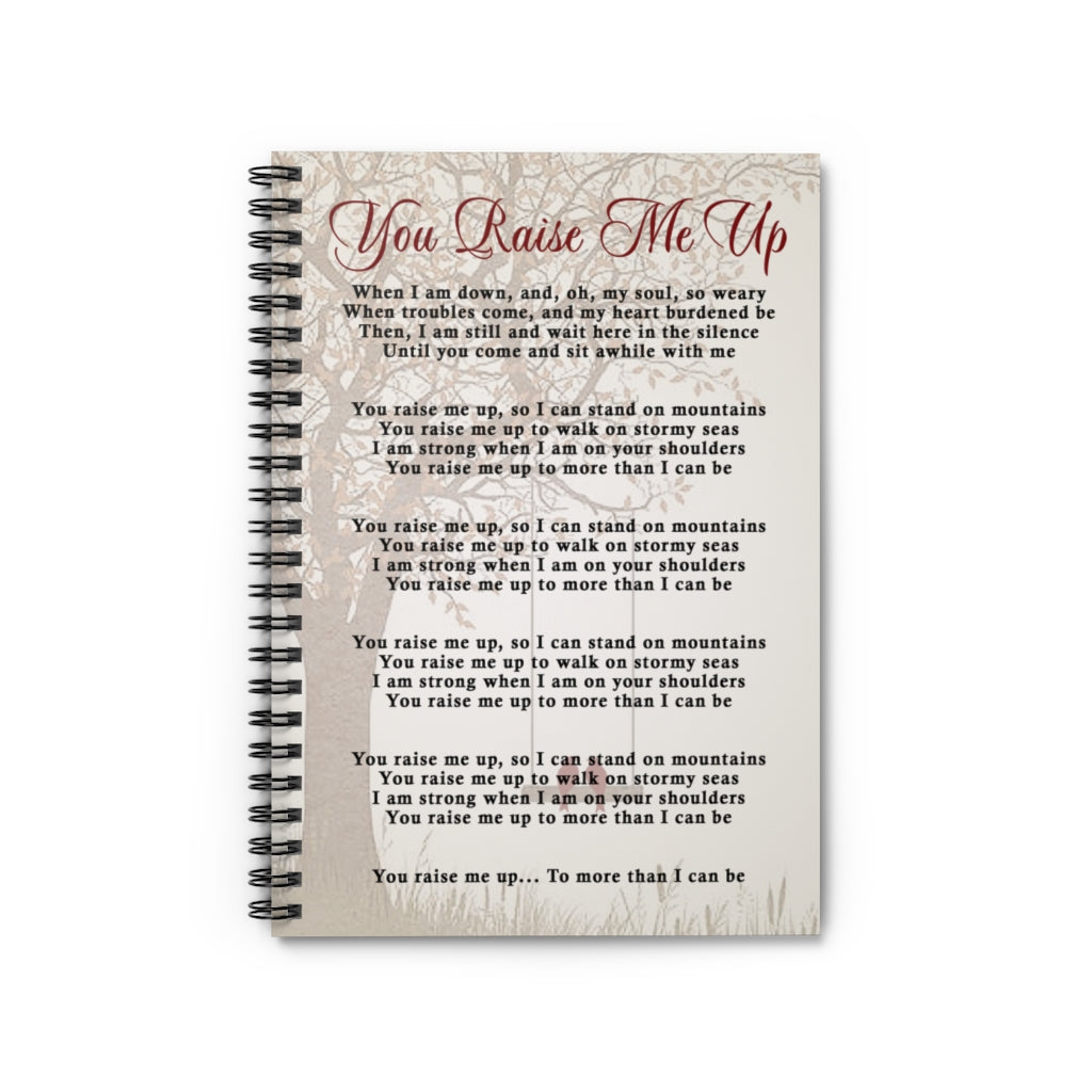 Spiral Notebook To My Mom Mini You Raise Me Up Canvas Print Living Room Décor, Woman, Gift for Woman, Gift for Her Ruled Line