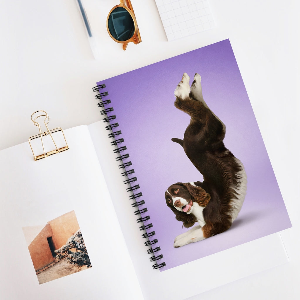 Spiral Notebook - Ruled Line Yoga Pose English Springer Yoga Pose English Springer Spaniel Vertical Poster-gigapixel