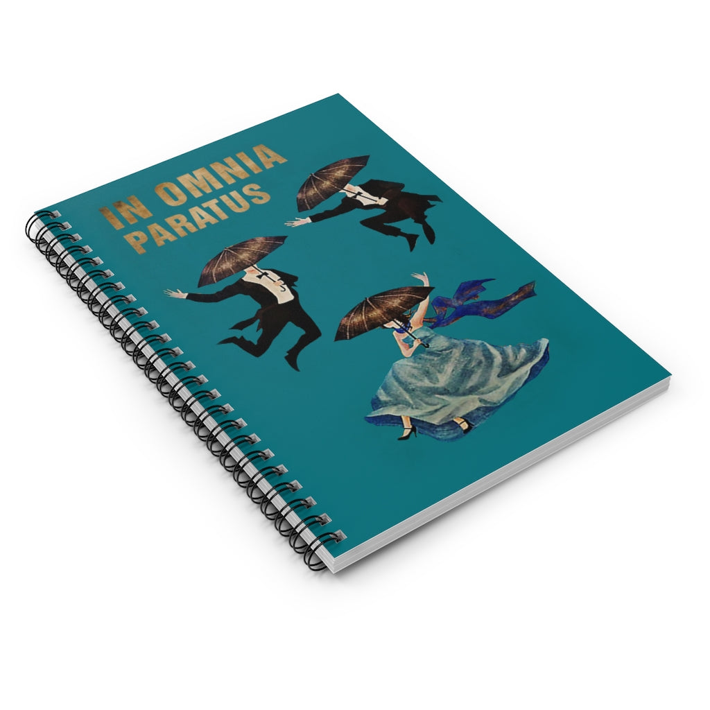 Spiral Notebook - Ruled Line Meaningful Quote in Omnia Paratus Inspired by Gilmore Girls Poster Family Friend, Awesome Birthday Gift