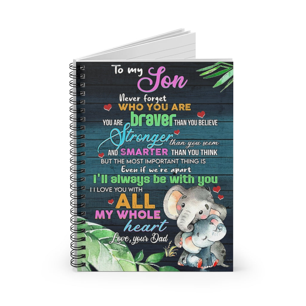 Spiral Notebook TO MY SON LOVE YOU FROM DAD ELEPHANTS-gigapixel