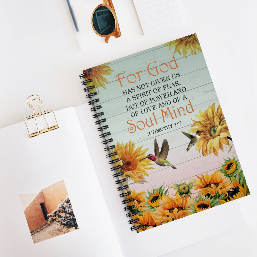 Grandma Notebook from Granddaughter for God Has Not Given Us A Spirit of Fear 2 Timothy 1 7, Gift for Woman Man Spiral Notebook Personalized Gift Stationery Gift