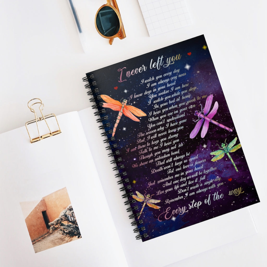 Spiral Notebook - Ruled Line Blanket - Dragonfly - I Never Left You Blanket Gifts Gift On Birthday Meaningful Quote Inspirational Ideas
