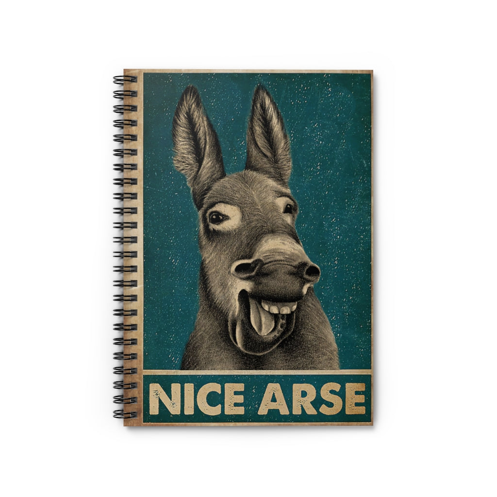 Spiral Notebook Retro Green Nice Arse Laughing Donkey Subject Notebooks Baby Journal Keepsake Spiral Notebook