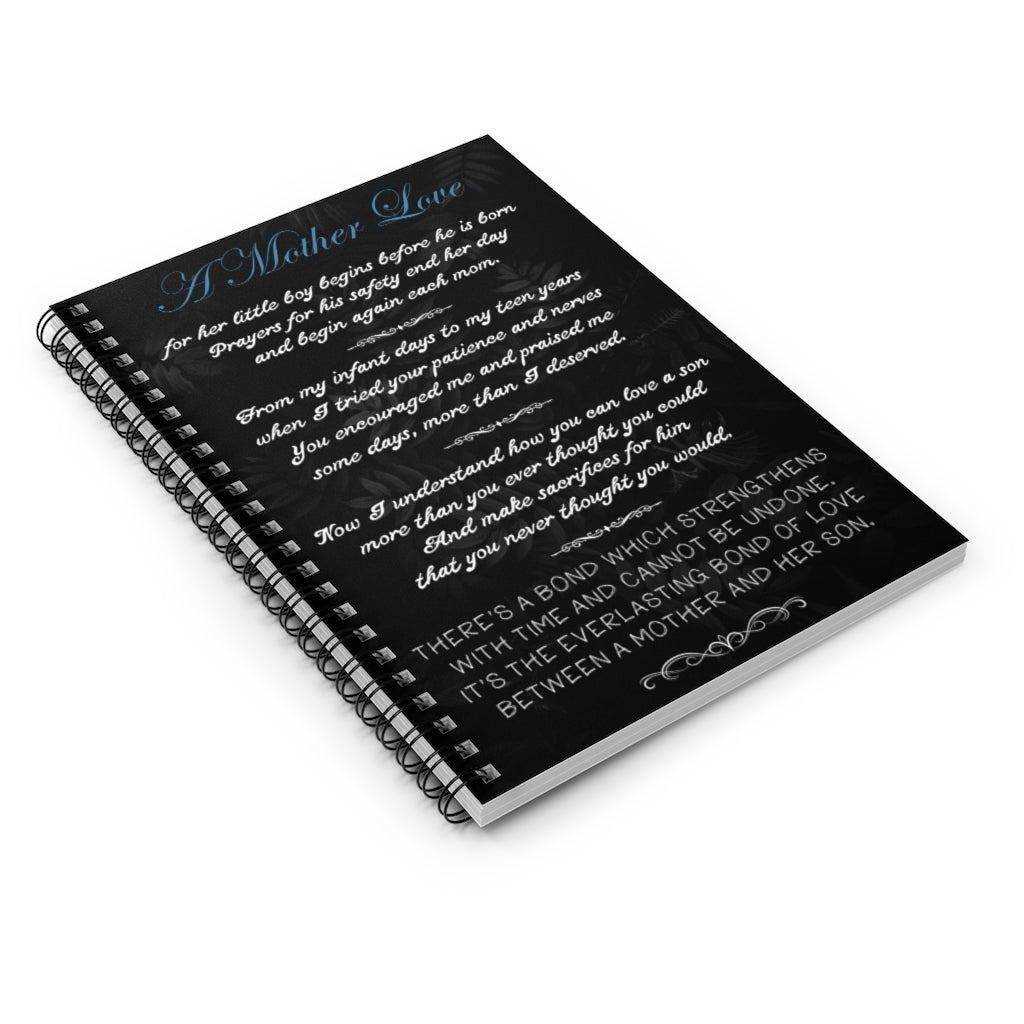 Spiral Notebook A Mother love for her little boy begins before he is born Mother Day Gift Ideas Personalised Notebook