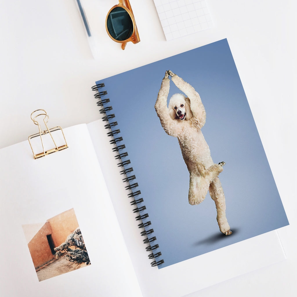 Spiral Notebook - Ruled Line Yoga Pose Poodle Cover Spiral Organization Book Inspirational Ideas