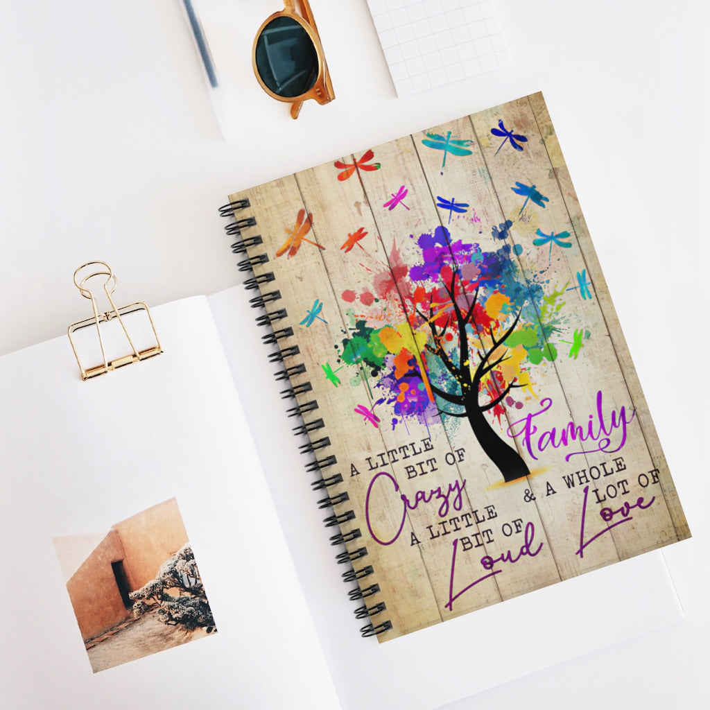 Spiral Notebook - Ruled Line A Little Bit Of Crazy Family A Little Bit Of Loud Mum Gift Perfect for Office Home School Business Writing & Note Taking