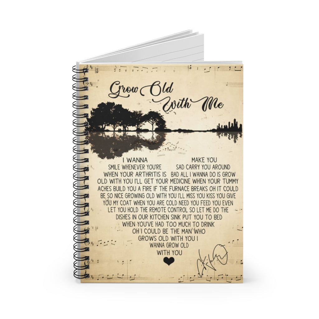 Spiral Notebook - Ruled Line to My Friends Poster Grow Old with Me (Remastered 2010) John Lennon, Yoko ONO Milk and Honey Gift for Woman