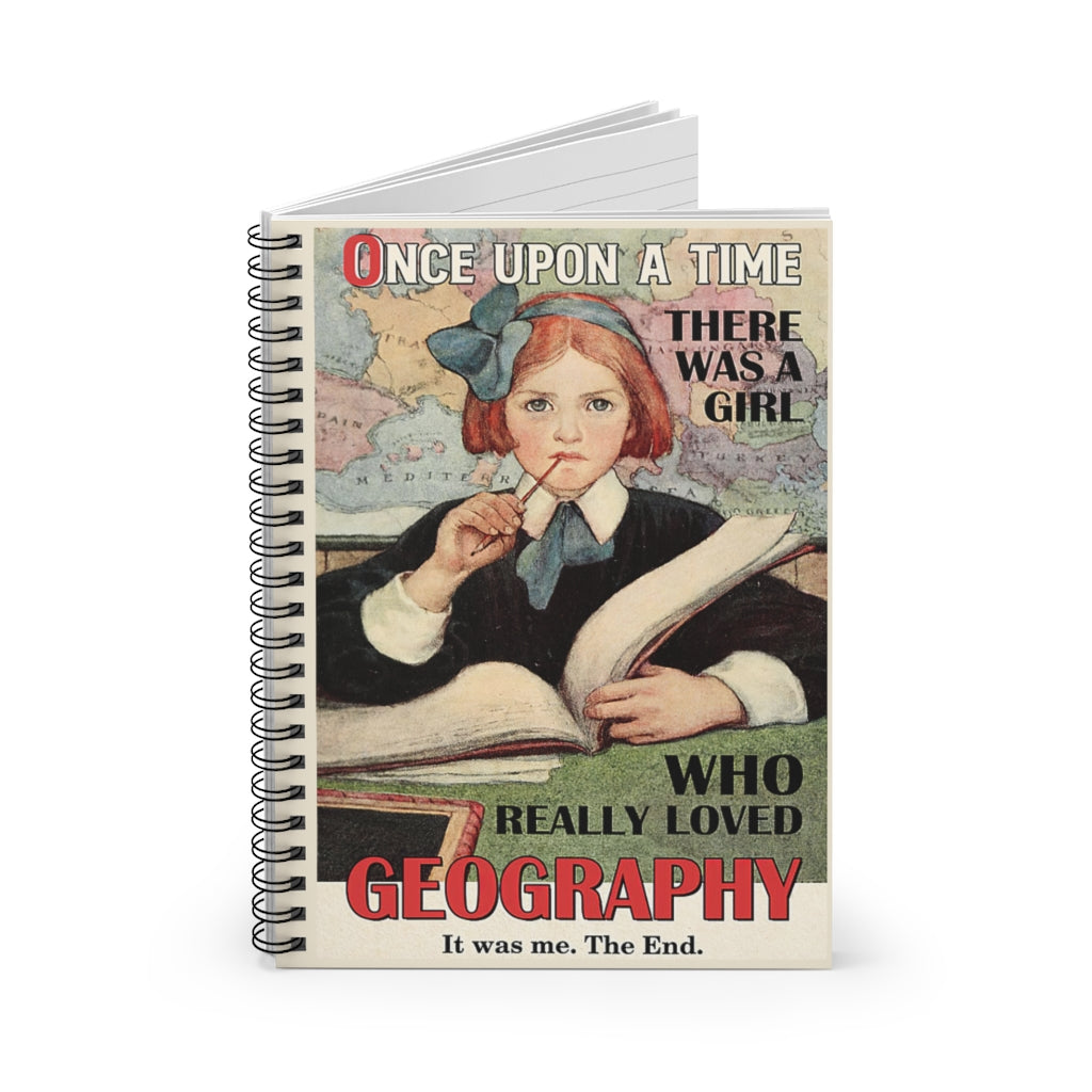 Spiral Notebook - Ruled Line Geography Once Upon A Time Vertical Poster New Parents Gift Ideas Gift On Birthday Motivational gift Family