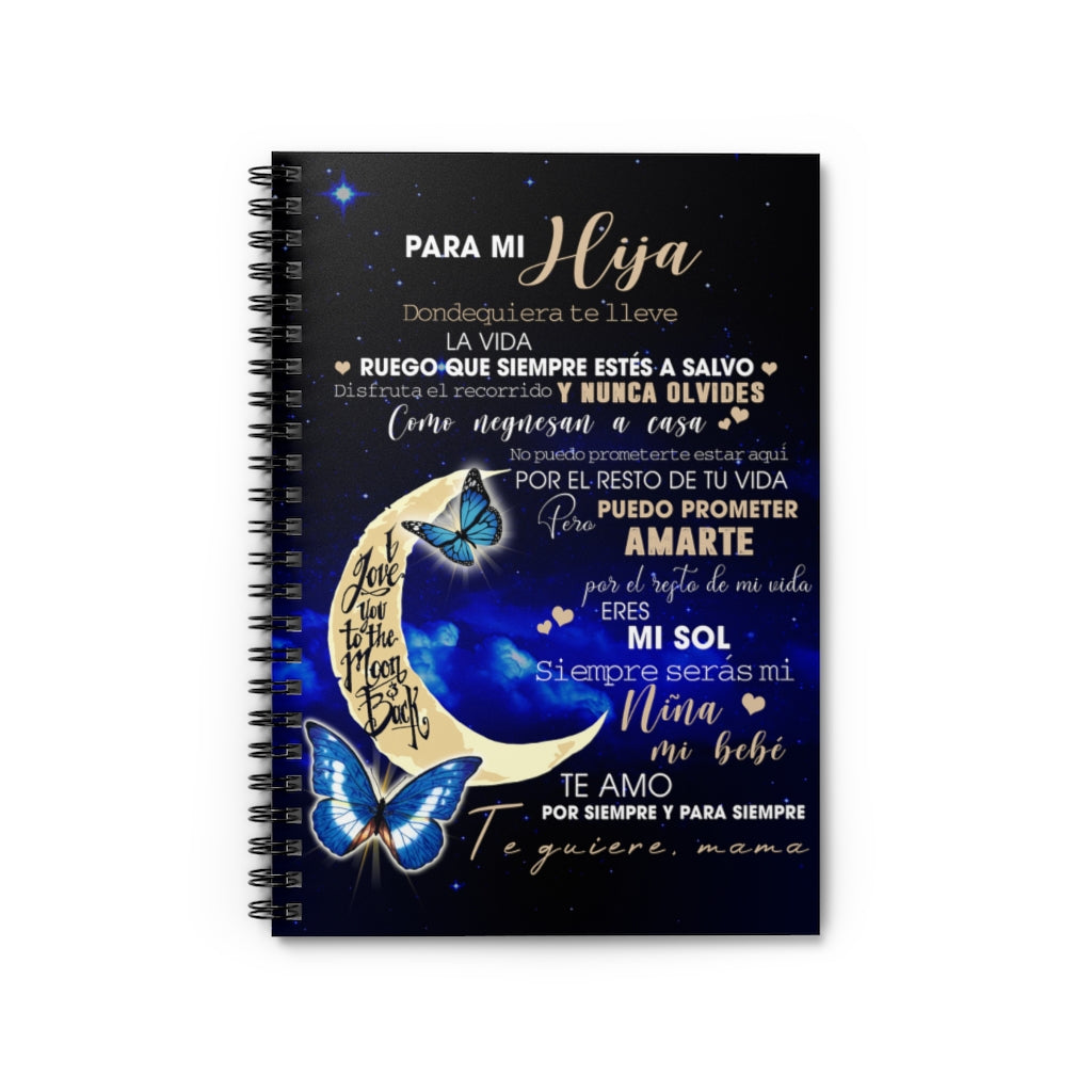 Spiral Notebook - Ruled Line I love you to the Moon and Back Keepsake Spiral Notebook Gift On Birthday Personalized Gift