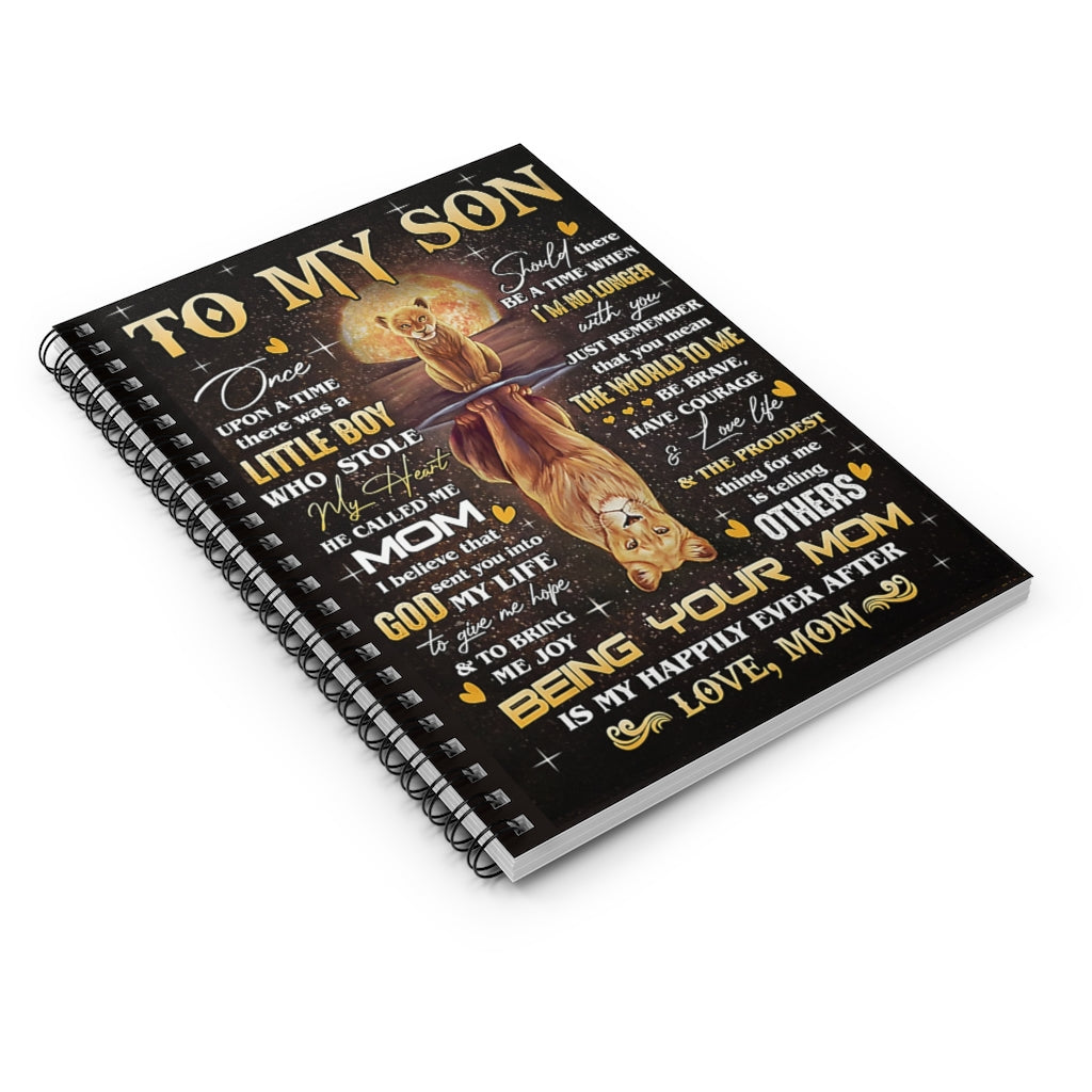 Spiral Notebook CUSTOMIZED TO MY SON LOVE YOU MOM LION-gigapixel