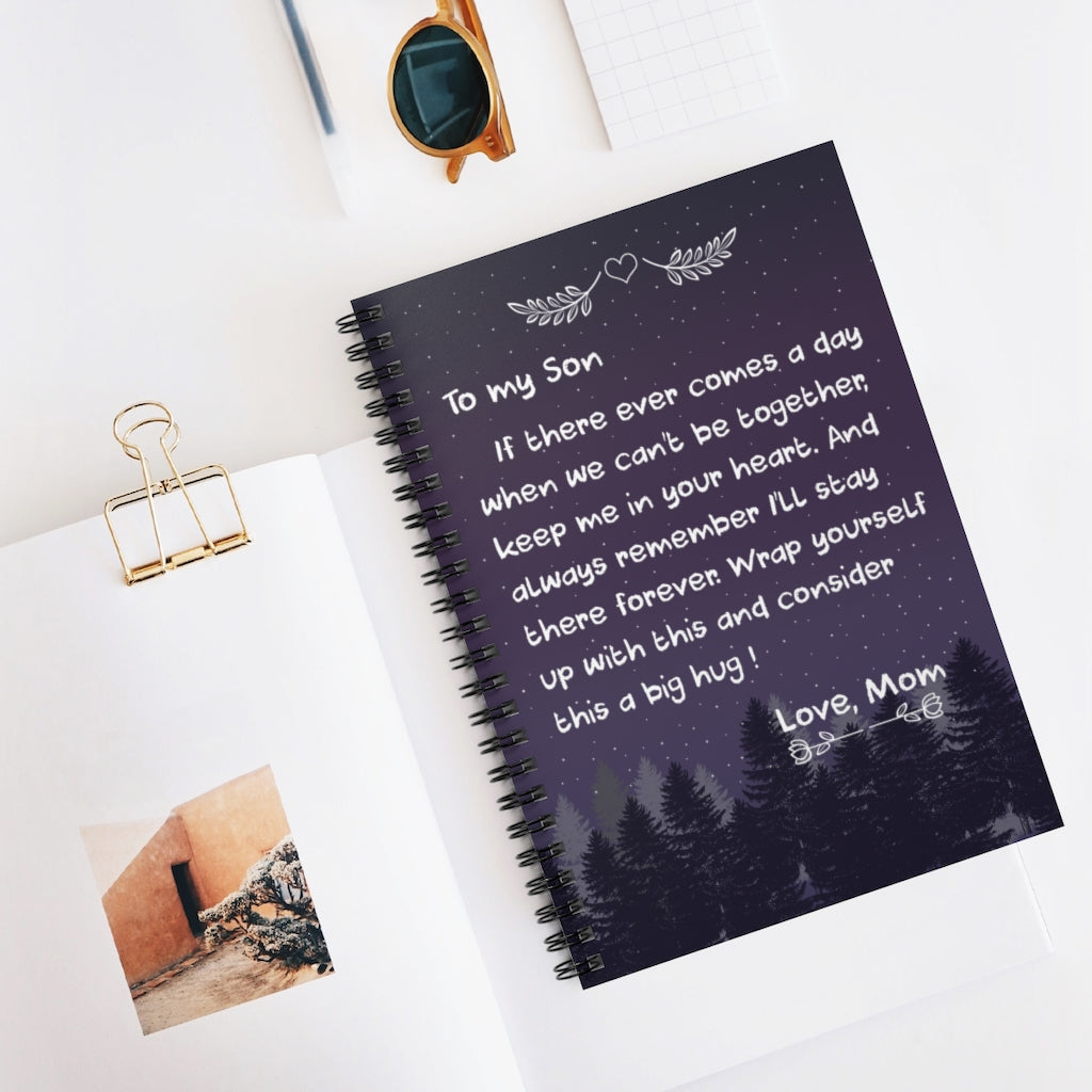 Spiral Notebook To My Son (Mom) - Premium Throw SO-Ft Polyester Mens Women Novelty Ruled Line