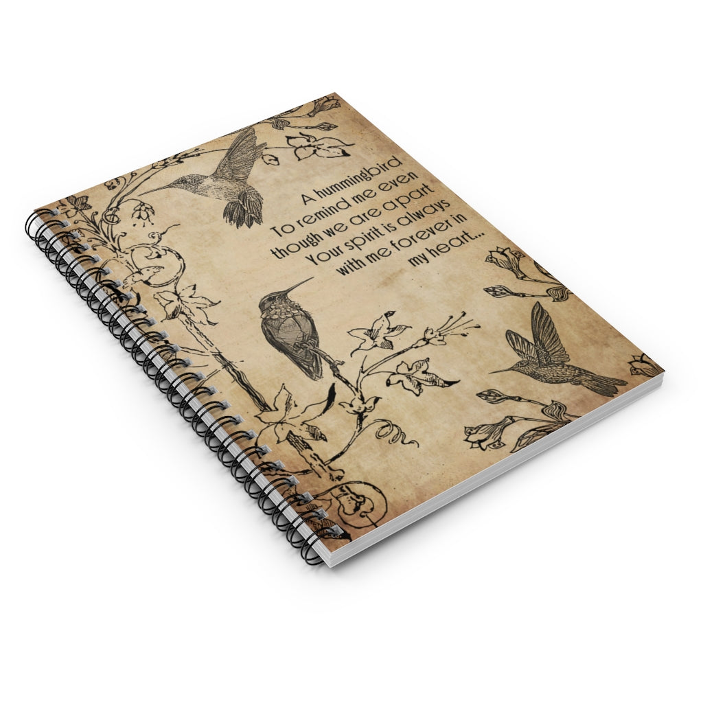 A Hummingbird To Remind Me Basics Wide Ruled Wirebound Spiral Notebook Wide Rule Meaningful Quote School Smart Spiral Composit