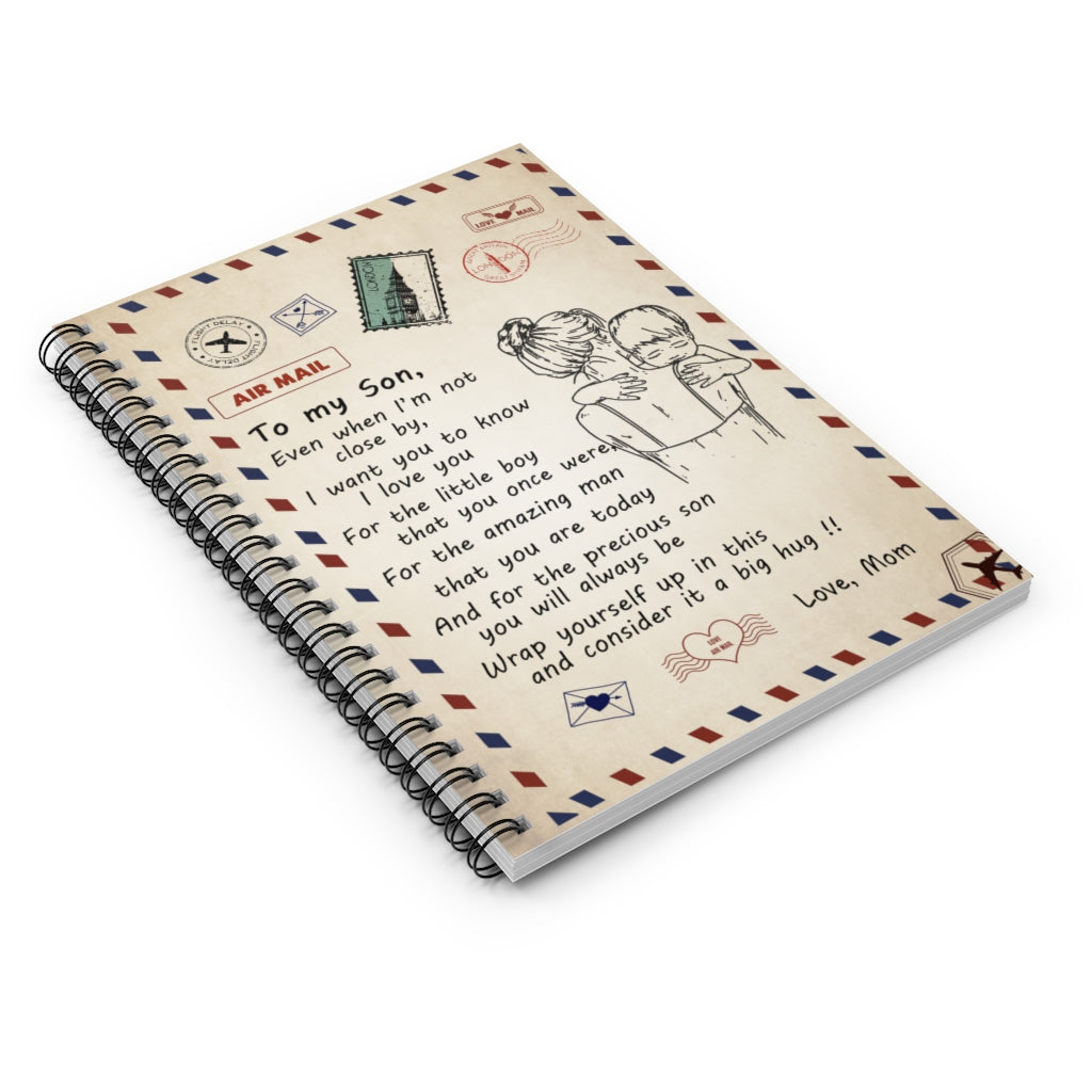Spiral Notebook To My Son - Mom Premium Throw SO-Ft Polyester Mens Women Novelty Ruled Line