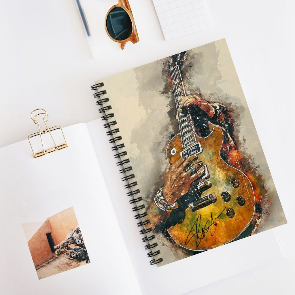 Spiral Notebook Personalized to My Son Slash Signature Guitar November from Dad Rain, Man Woman Girl's Ruled Line
