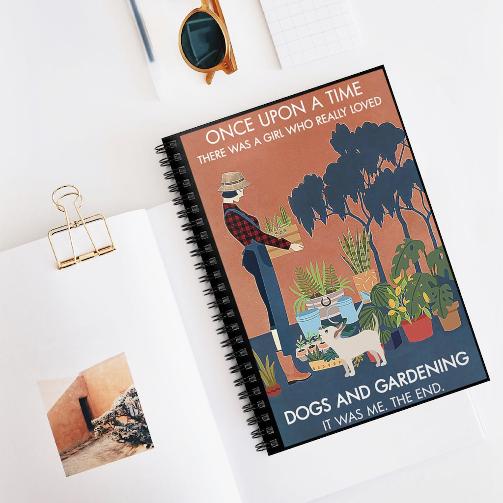 Spiral Notebook Vintage Once Upon A Time Dog Gardening Smart Notebook Inspirational to My Positive Notebook