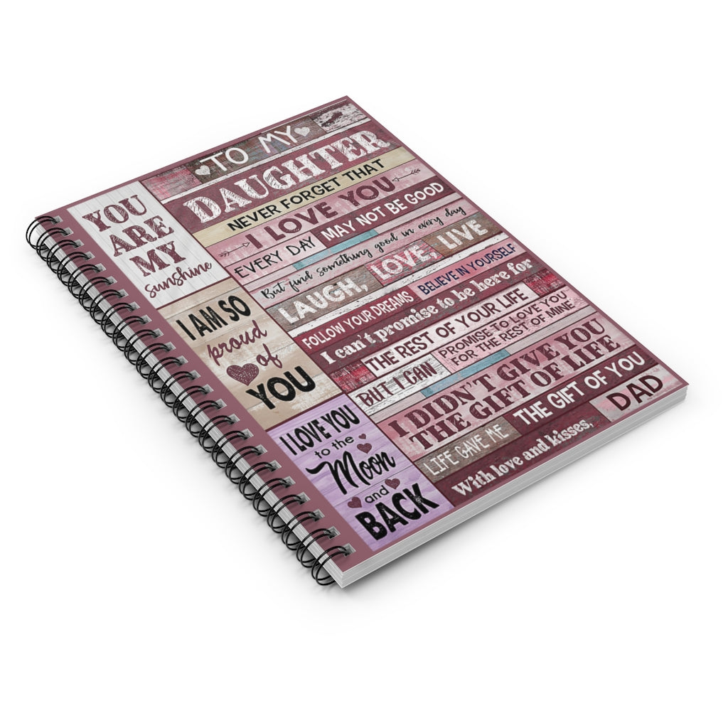 Spiral Notebook - Ruled Line Mom To Daughter Pink You Are My Sunshine Cover Spiral Organization Book Inspirational Ideas Premium Gift Family Awesome On Birthday