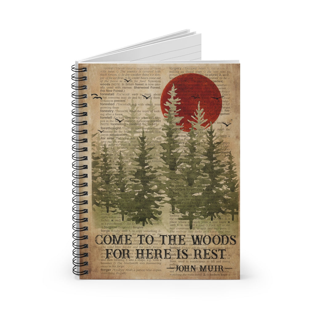 Spiral Notebook Sleep In The Woods Dictionary Camping Personalized Gift Basics Wide Ruled Wire Bound Wide Rule Stationery Gift