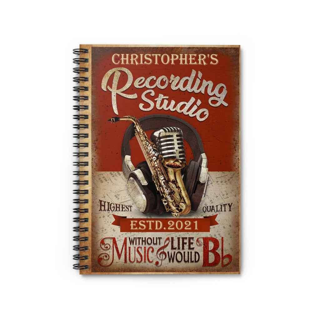 Spiral Notebook Personalized Saxophone Without Music Gifts for Daughter Gifts for Women, Men Gift Ideas Positive Notebook Family Friend Gift Unisex