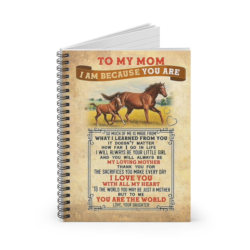 Spiral Notebook TO MY MOM FROM DAUGHTER HORSE PRINT POSTER WALL ART HOME DECOR-gigapixel