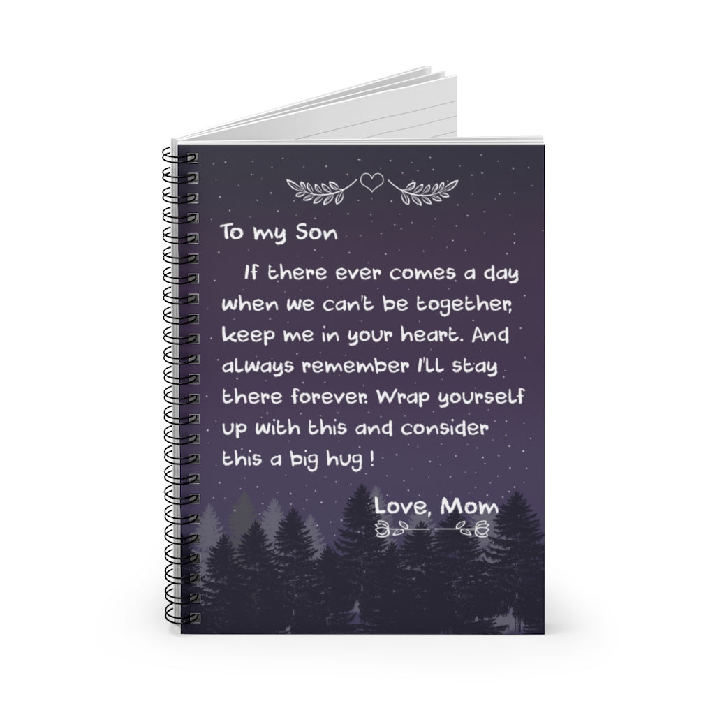 Spiral Notebook To My Son (Mom) - Premium Throw SO-Ft Polyester Mens Women Novelty Ruled Line
