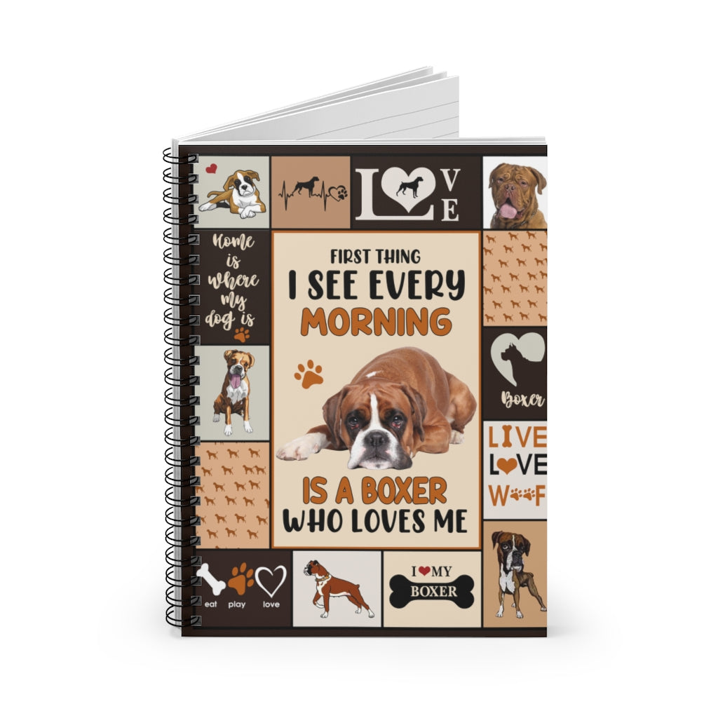Spiral Notebook Personalized Blankets First Thing I See Every Morning is A Boxer Dog Personalized Gift Stationery Gift Personalized Notebook