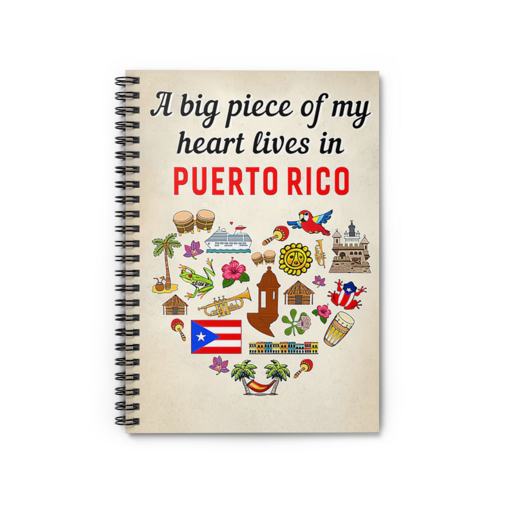 Spiral Notebook A Big Piece Of My Heart Lives In Puerto Rico New Parents College Ruled Paper 118 Sheets Gift Ideas Home School Supplies for College Students