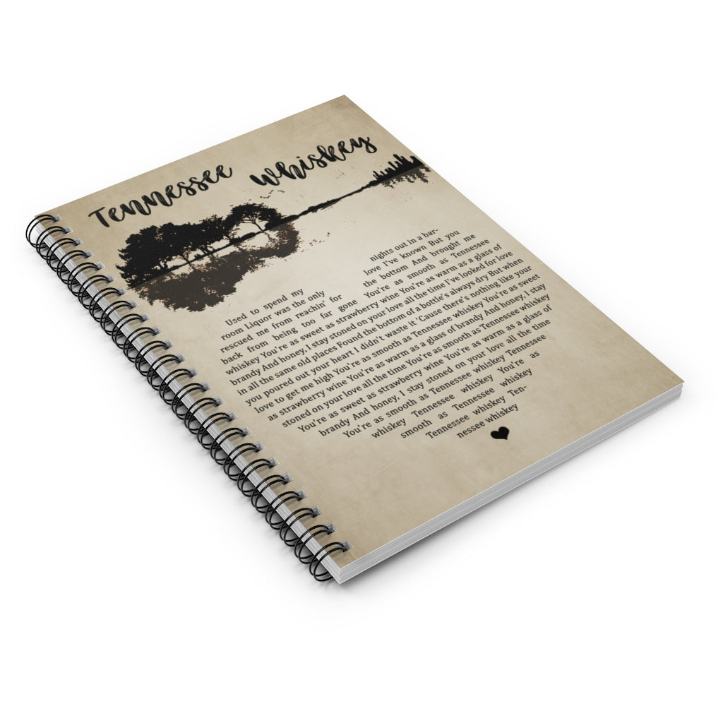 Spiral Notebook - Ruled Line Tennessee Whiskey Lyric Gifts for Parents, Romantic Gifts for Husbands on for Family New Parents Gift Ideas