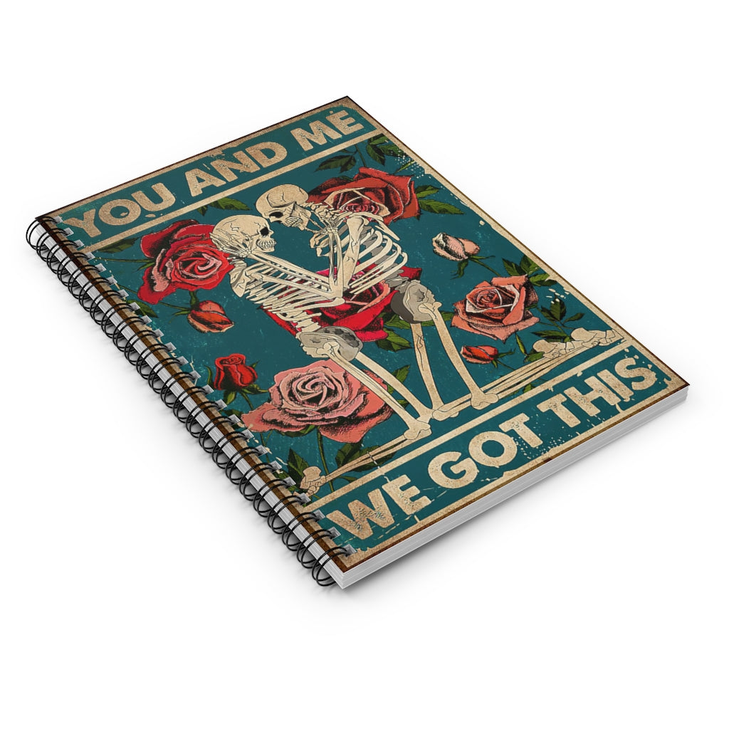 Vigifsana Classic Ruled Notebook Couple Skull – You and Me We Got This Spiral Notebook Cover Spiral Organization Book Inspirational Ideas Gift - Business