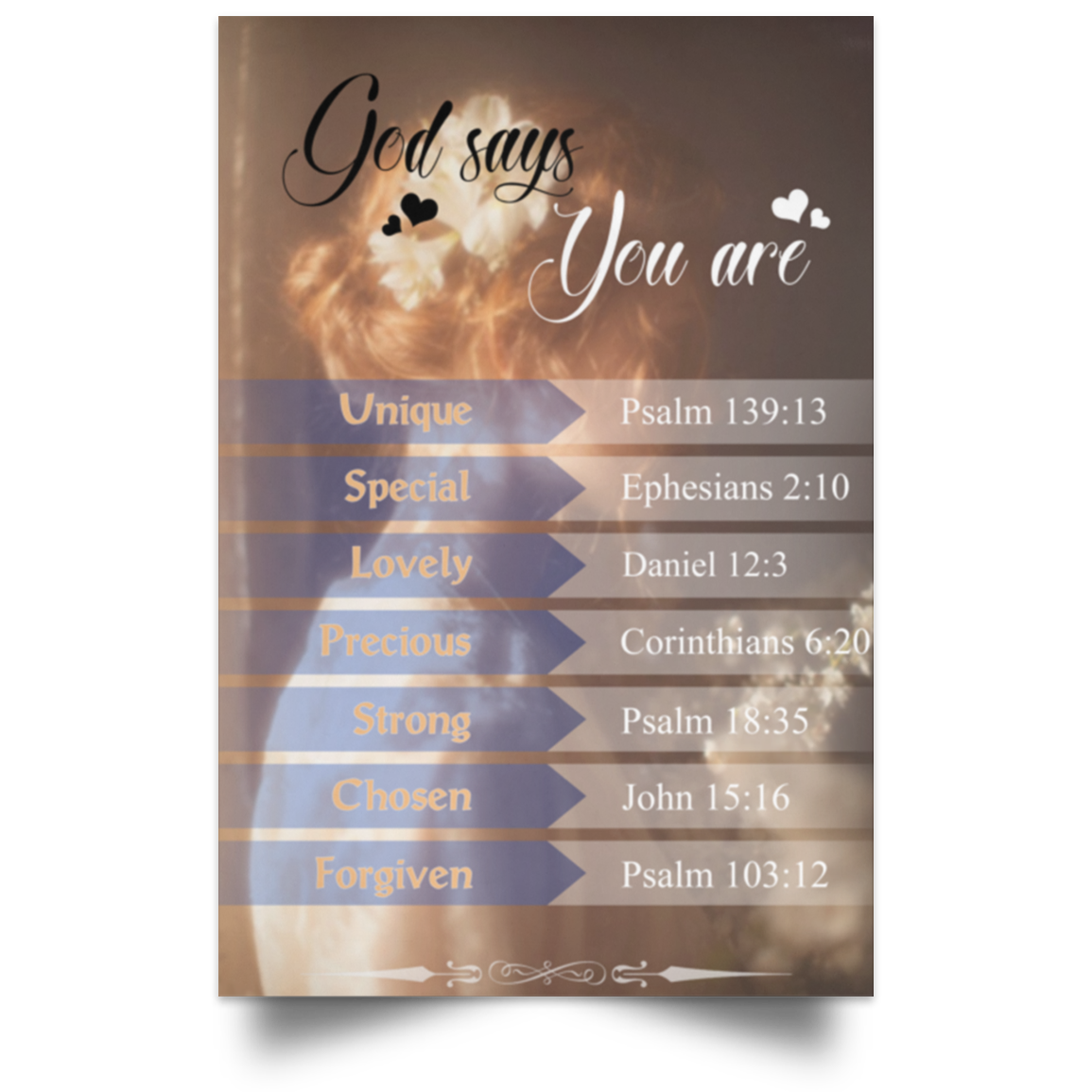 god says you are POSPO Satin Portrait Poster