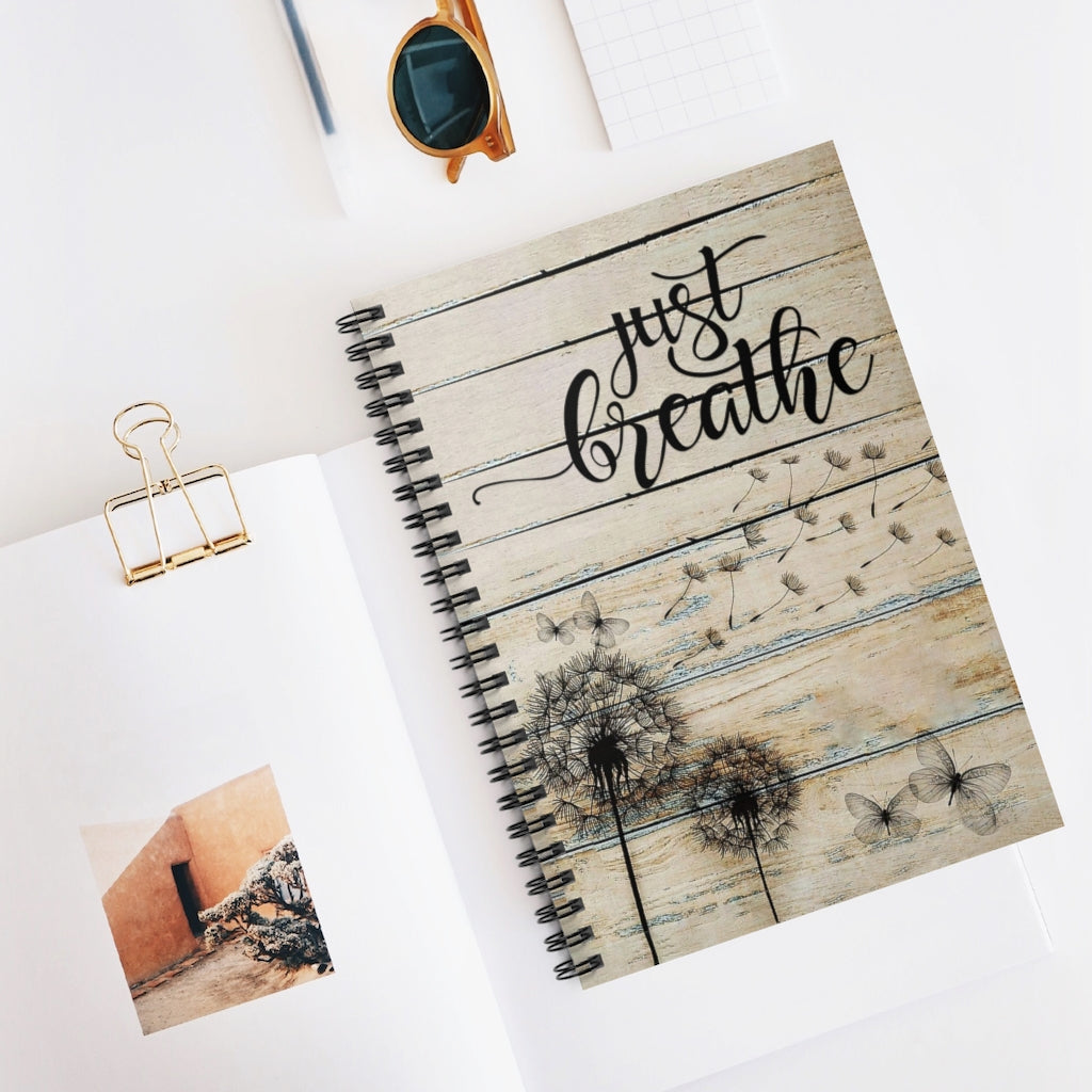 Spiral Notebook - Ruled Line Inspirational Notebook Just Breathe - Best Birthday Gift for Your Child Baby Journal Keepsake Spiral Notebook Gift On Birthday