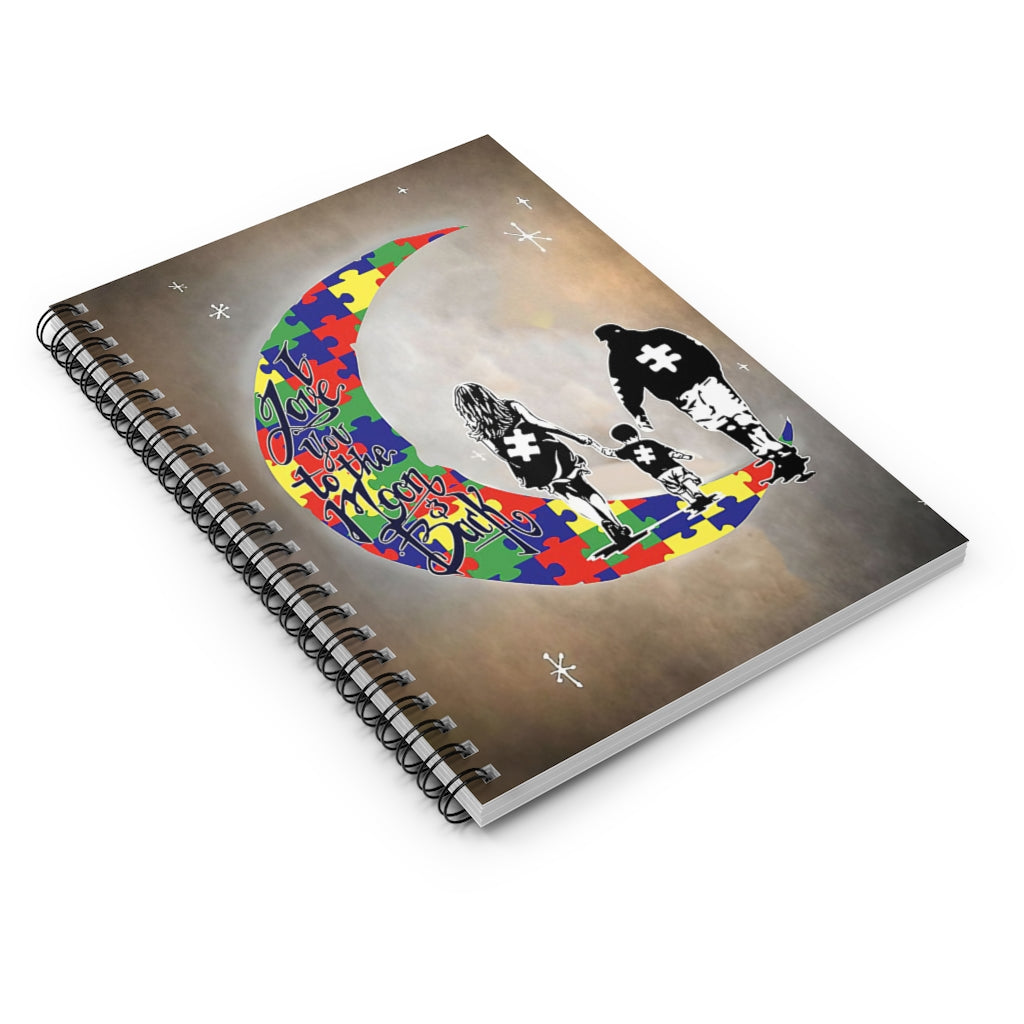 Spiral Notebook Autism Awareness I Love You To The Moon And Back Mama Papa And Little Son Meaningful Quote Inspirational Ideas Subject Notebooks Baby Journal