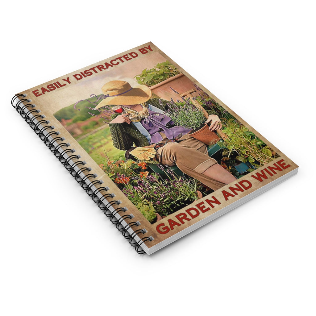 Spiral Notebook To My Daughter Easily Distracted by Garden and Wine Ruled Line