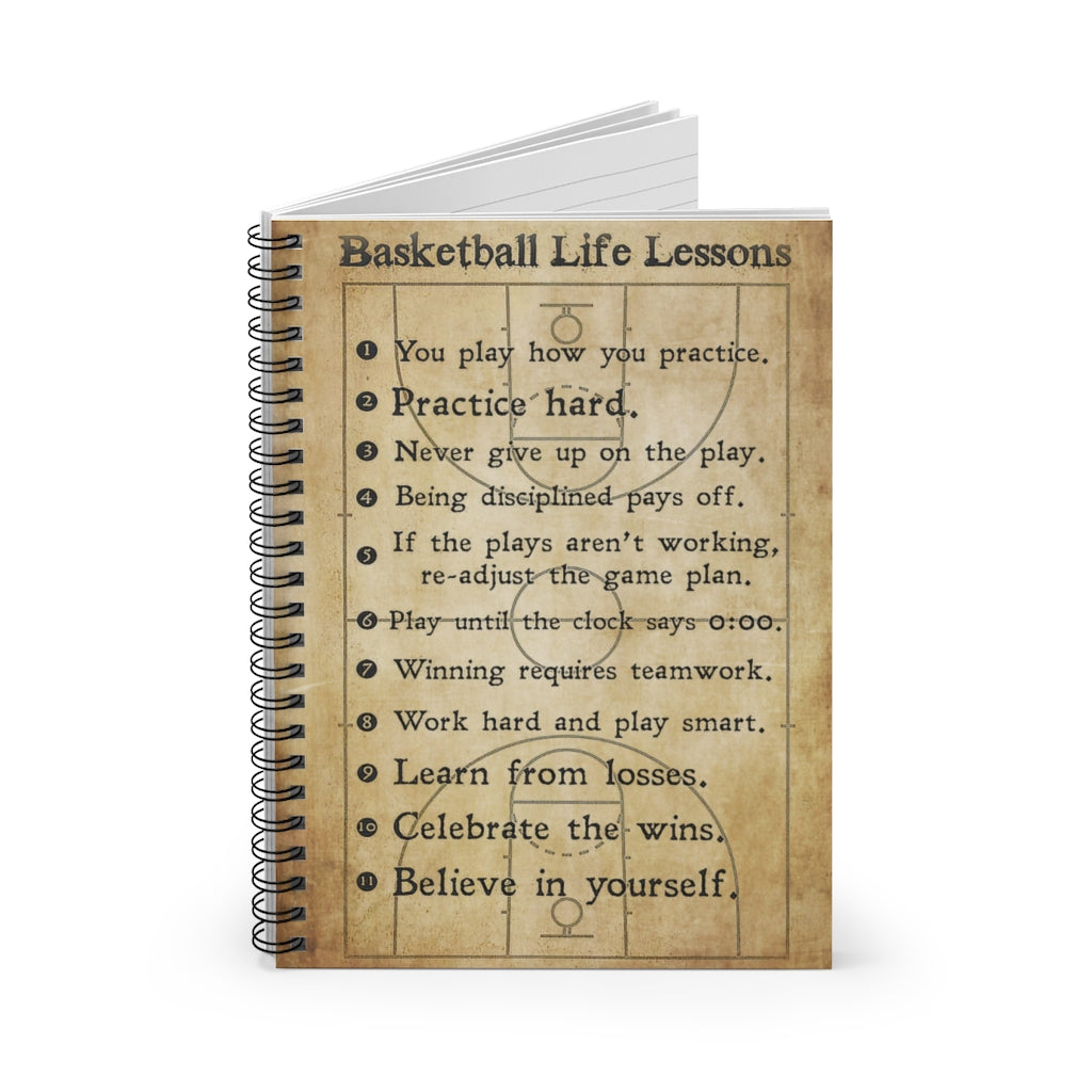 Spiral Notebook BASKETBALL LIFE LESSONS BEST GIFT FOR BASKETBALL LOVERS-gigapixel