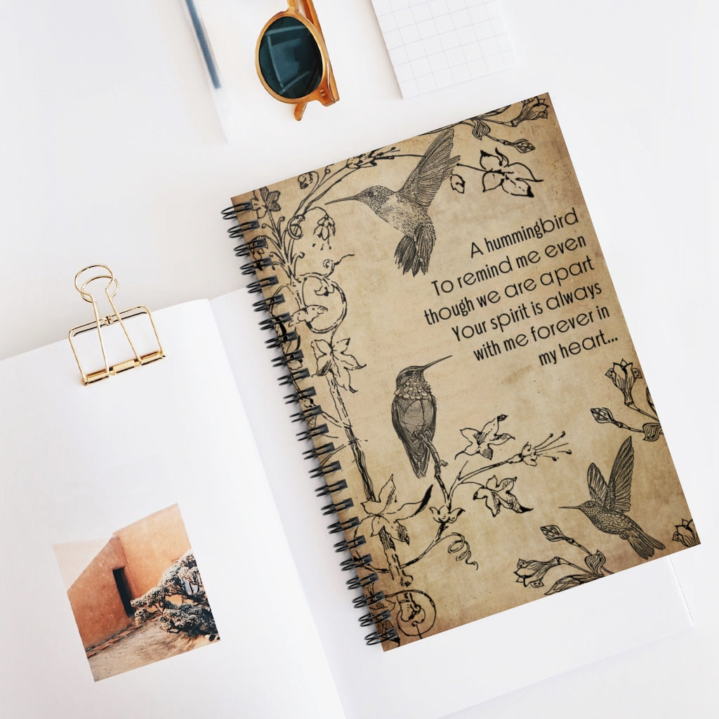 A Hummingbird To Remind Me Basics Wide Ruled Wirebound Spiral Notebook Wide Rule Meaningful Quote School Smart Spiral Composit