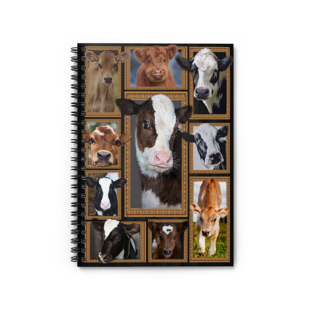 Spiral Notebook - Ruled Line Cute Cows - Cute Cows Happy Cow Print Cow Quilt Throw Stationery Gift, Personalised Notebook