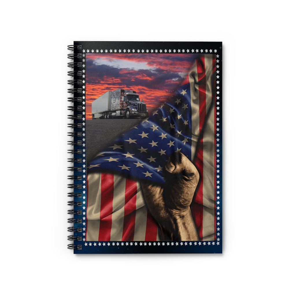 Gifts Trucker American Flag Premium Gift Family Awesome On Birthday Spiral Notebook - Ruled Line Inspirational Ideas Motivational gift Family