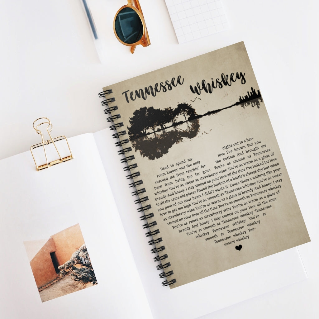 Spiral Notebook - Ruled Line Tennessee Whiskey Lyric Gifts for Parents, Romantic Gifts for Husbands on for Family New Parents Gift Ideas