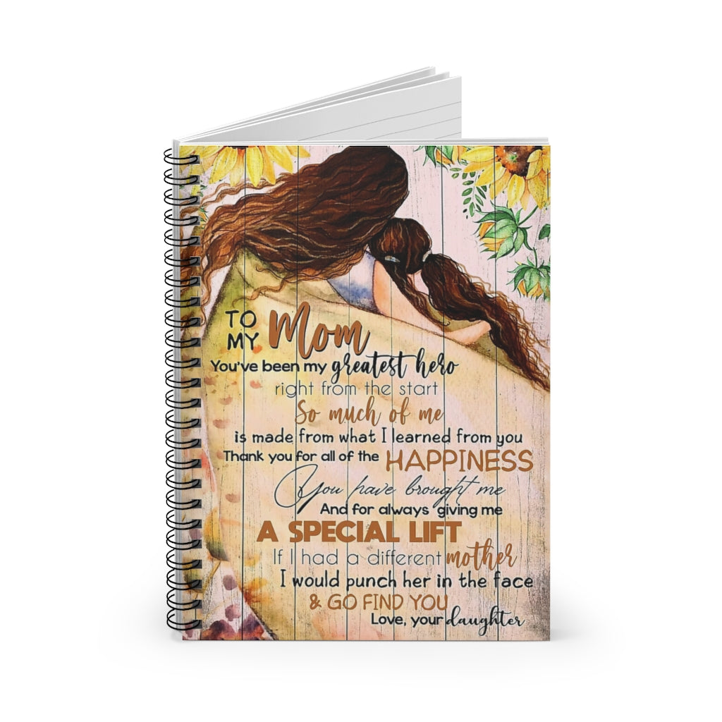 Spiral Notebook TO MY MOM MY GREATEST HERO PRINT POSTER WALL ART HOME DECOR BEST MOTHER'S DAY GIFT-gigapixel