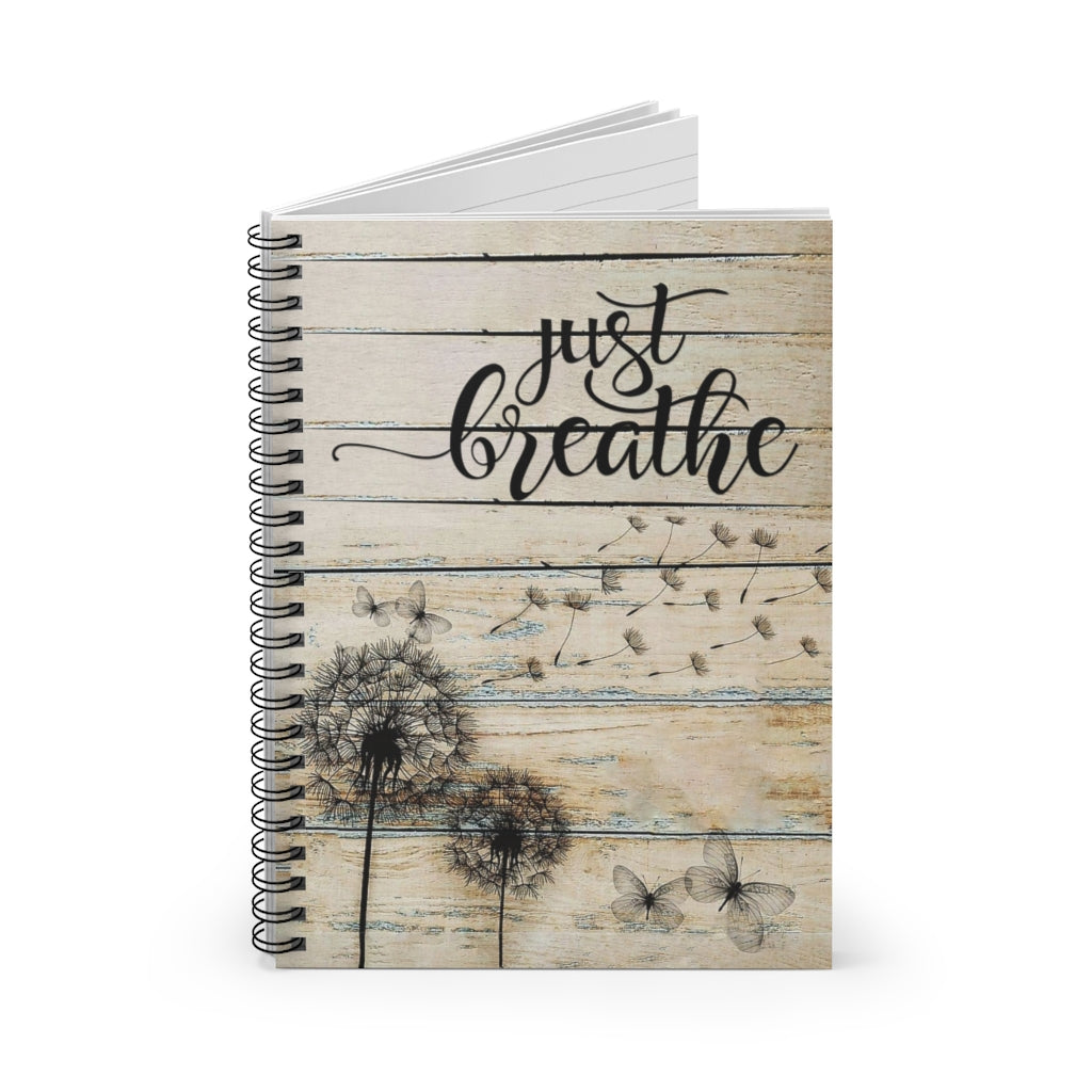 Spiral Notebook - Ruled Line Inspirational Notebook Just Breathe - Best Birthday Gift for Your Child Baby Journal Keepsake Spiral Notebook Gift On Birthday